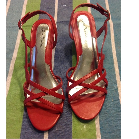 John Romaine Shoes - Women’s John Romaine Red Strappy Dress Heels